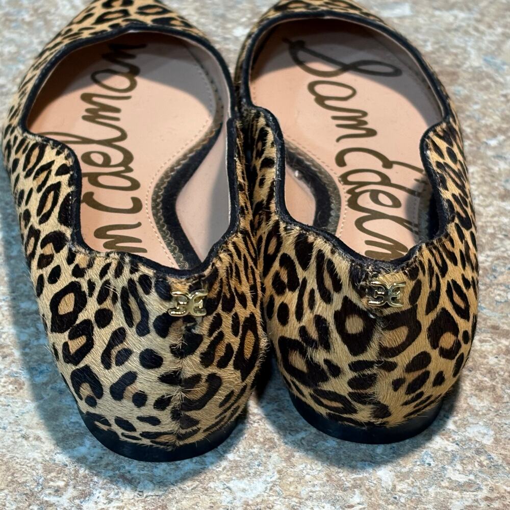 Sam Edelman Riza Leopard Print Pointed Toe Classic Preppy Ballet Flats Size 5.5 - Picture 7 of 12